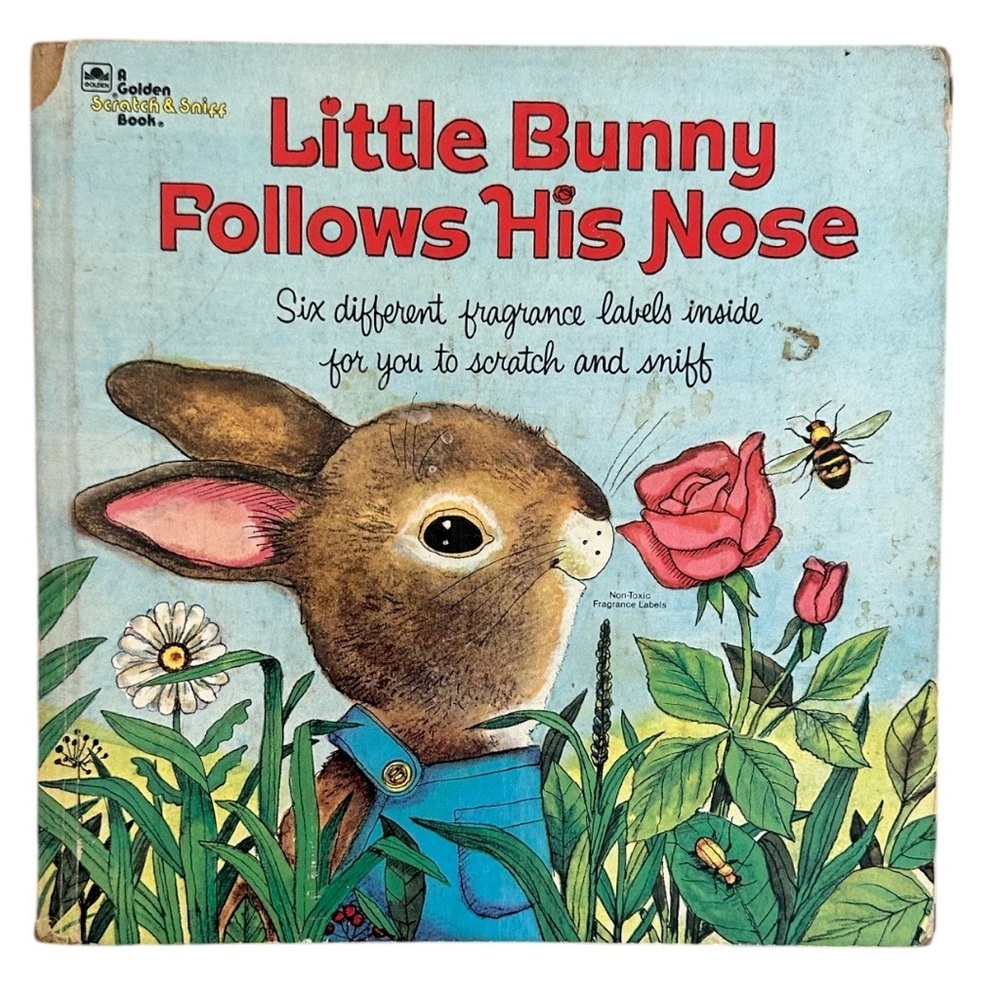 Vintage Children’s Book Little Bunny Follows His Nose Book